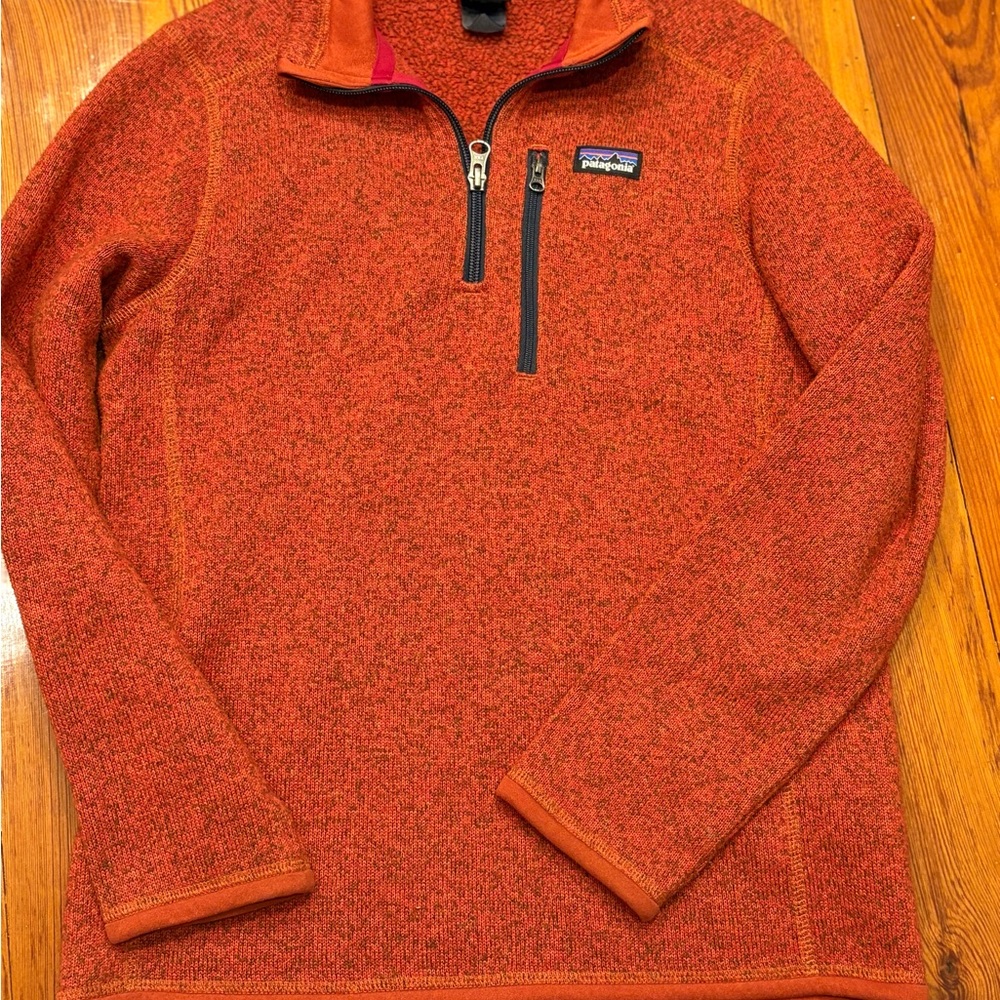 Patagonia Orange Fleece Pullover